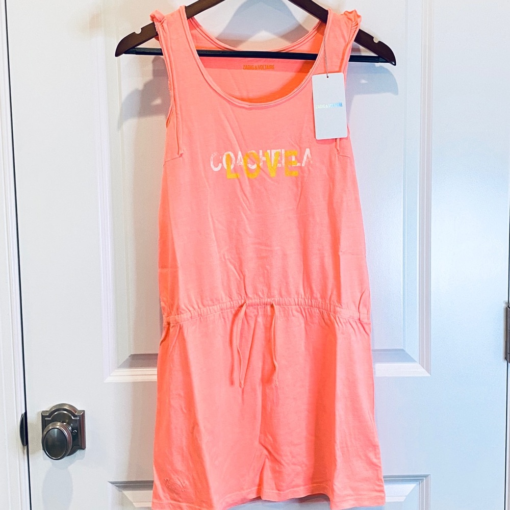🇫🇷 NWT Zadig & Voltaire Girls Coral Tank Dress